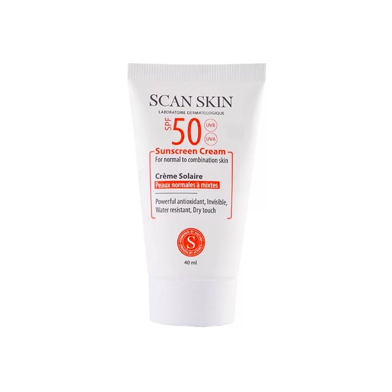 اسکن اسکین - کرم ضدآفتاب بی رنگ پوست نرمال تا مختلط   SPF50