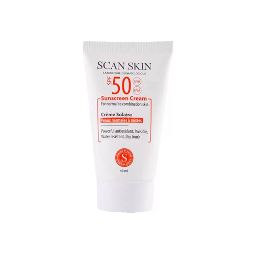 اسکن اسکین - کرم ضدآفتاب بی رنگ پوست نرمال تا مختلط SPF50